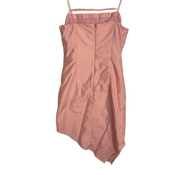 Amanda Uprichard Emelia Strapless Dress Ruched Asymmetrical Hem Pink Size Small - Picture 6 of 10